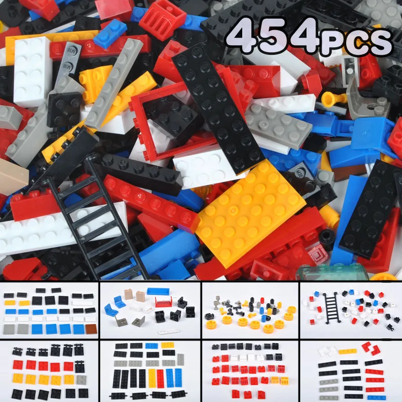 454 шт Строительные блоки DIY творческие Кирпичи игрушки для детей Образовательные