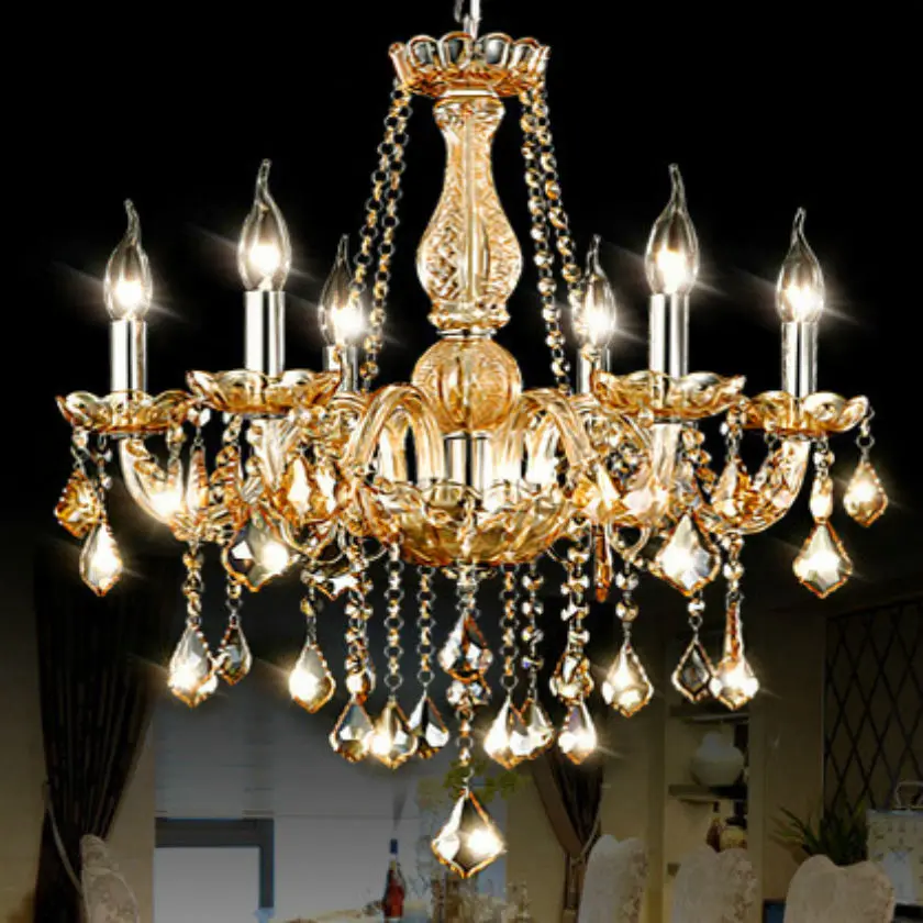 luxury Modern Continental K9 LED Crystal Chandeliers Luxury Living Room