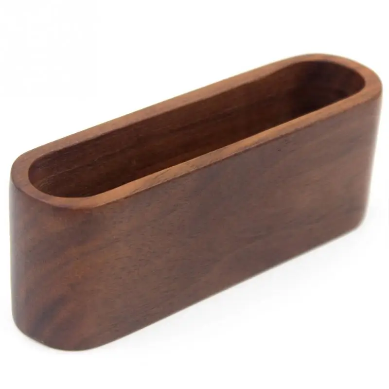 Dark Wooden color Натуральный Деревянный Настольный органайзер, натуральный тонкий бизнес-держатель для карт, дисплей, устройство, держатель для карт,, новинка - Цвет: Dark Wooden color