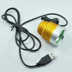 Mini LED Headlamp Headlight Camping Flashlight Head Light Torch Lamp With USB Use with mobile power 6W Front Bicycle light Bike