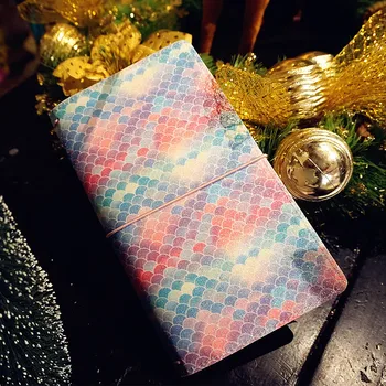 

"Mermaid Traveler Notebook" Shining Spangles Cover Diary Journal Replaceable Papers Girls Stationery Gift