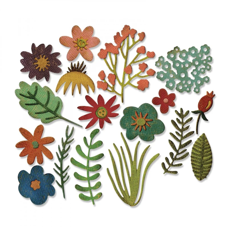 

Knife Mold 17pcs Funky Floral Metal Cutting Dies Scrapbooking Carbon steel Die Embossing Dies Cut Stencils DIY Decorative Card