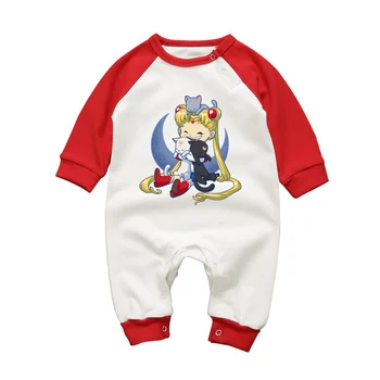

Newborn Baby Clothes Cotton Baby Girl Rompers 2017 Long Sleeve Infant Girls Jumpsuits Sailor Moon Cartoon Autumn Clothing Set