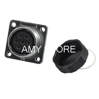 

Alumnium Shell 7 Pins Socket Navigation Connector Plug AC 250V