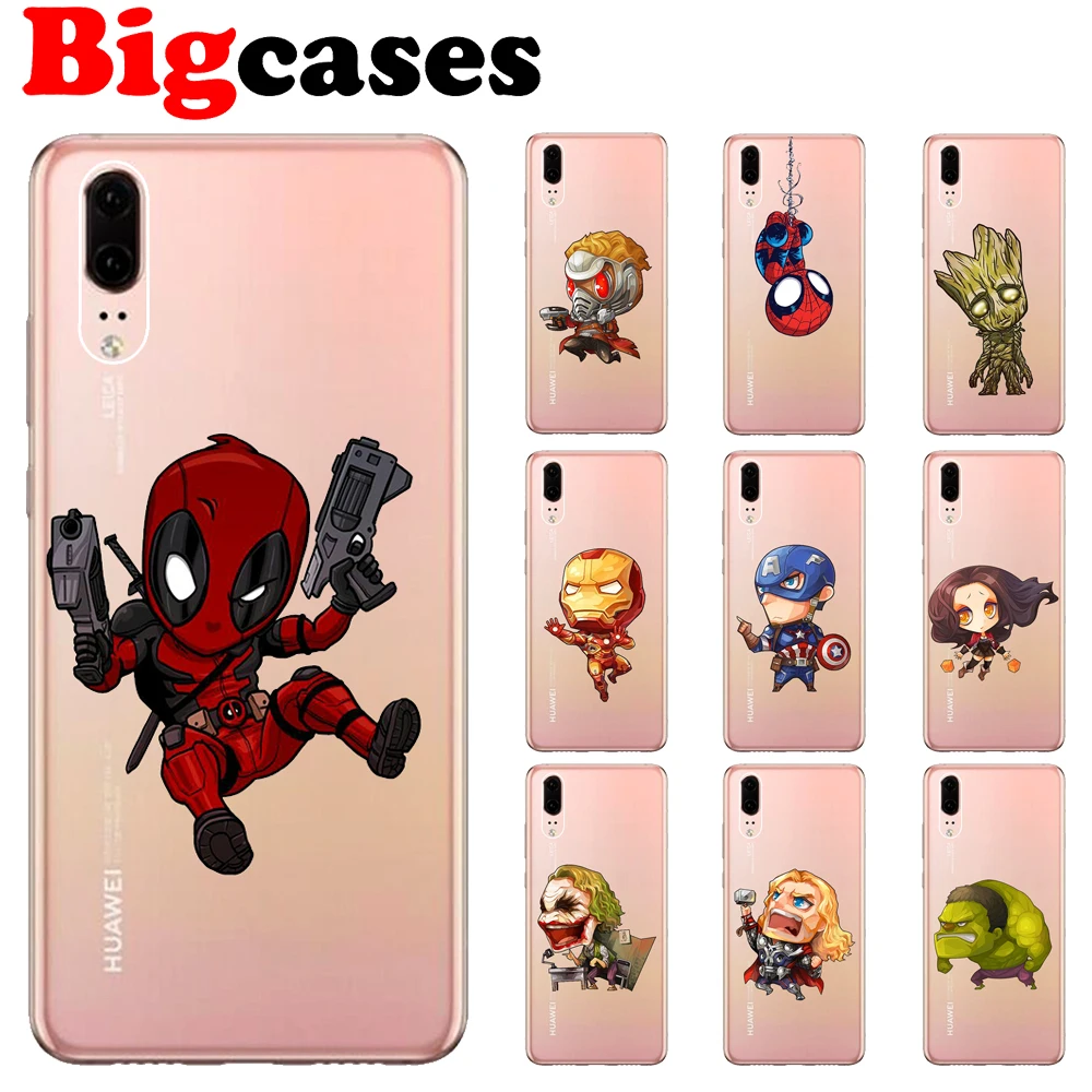 

Soft TPU Funda For Huawei P20 Case Cover 5.8" Silicone Capa Spiderman Iron Man Deadpool Protective Phone Shell Huawei P20 Coque