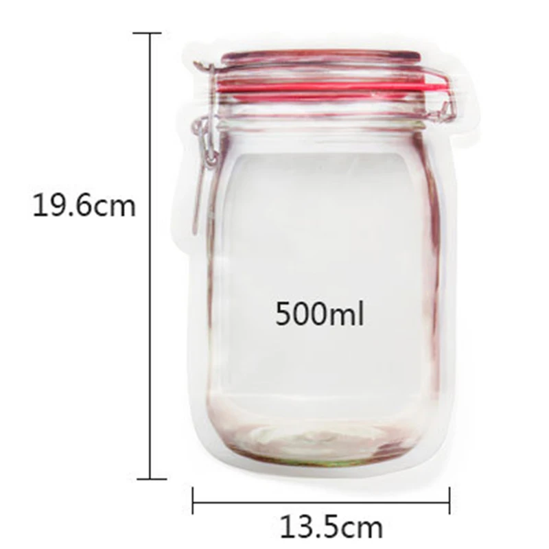 Набор из 12 Mason Jar шаблон молнии герметичные уплотнения сумки, многоразовые и портативные