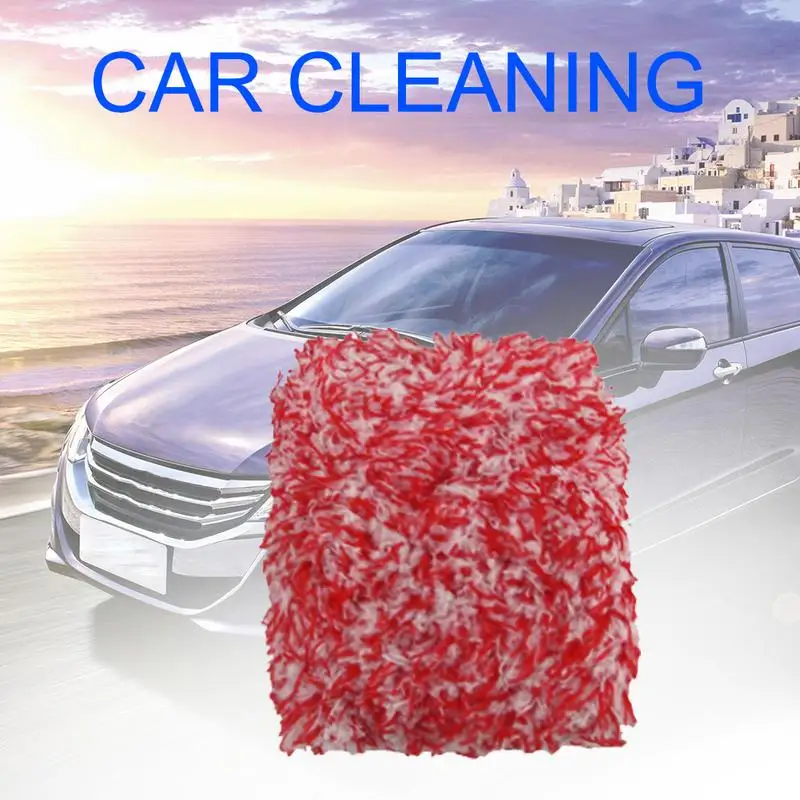 Перчатки для мытья автомобиля тонкая шерстяная шенильная микрофибра перчатка для мытья машины Чистящая рукавица моющая щетка ткань аксессуары для автомобиля - Цвет: Red