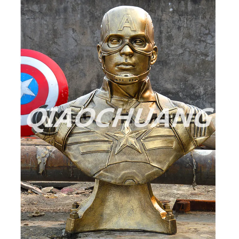 

Captain America 3: Civil War Bust Captain America 1:1 Statue (LIFE SIZE) Avengers Half-Length Photo Or Portrait Imitation Copper