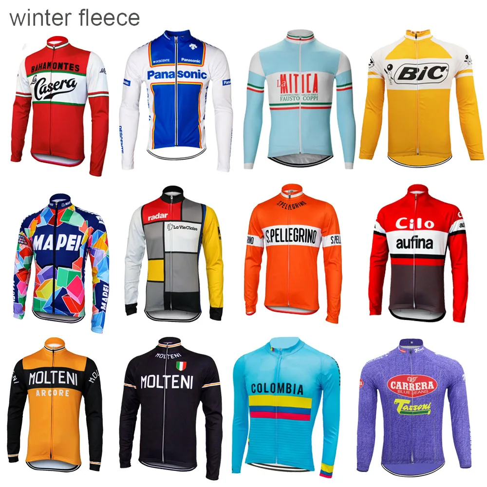 

Winter fleece cycling jersey man long sleeve bike wear thermal Windproof cycling clothing ropa Ciclismo Multiple choices