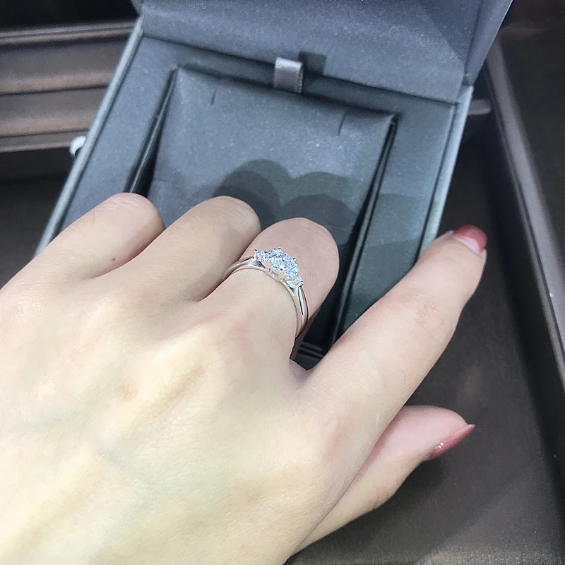18 K 750Au золото Moissanite алмазное кольцо обручальное кольцо D Цвет VVS с национальным сертификатом MO-H1013