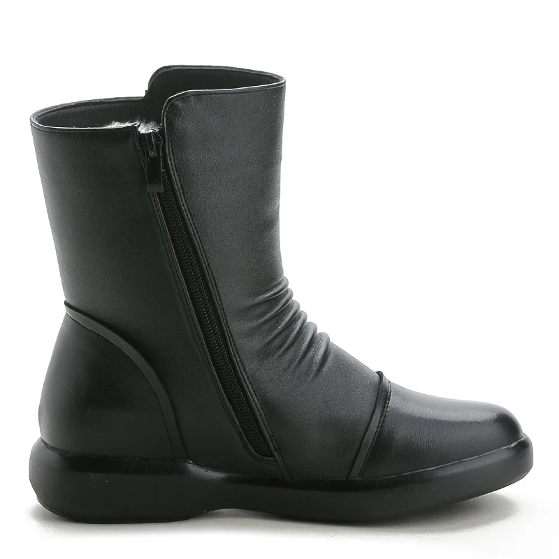 DRKANOL/женские зимние ботинки на меху с густой шерстью теплые зимние ботинки водонепроницаемые ботинки до середины икры из натуральной коровьей кожи женская обувь; большие размеры 35-42