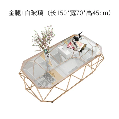 Луи Мода скандинавском железном искусстве прямоугольный с закаленным стеклом чай маленькая квартира комната Мини творческий простой стол современный - Цвет: G11