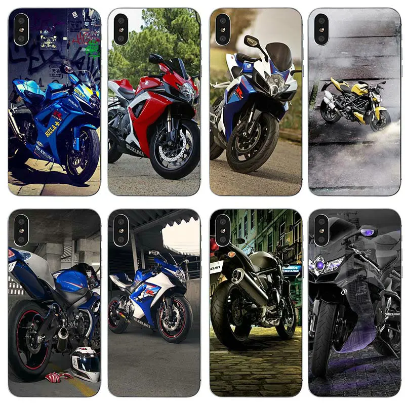 

Cool Suzuki Gsx R Motorcycle Soft TPU Silicone Mobile Phone Cases Cover for iPhone X XR XS Max 10 7 6 6s 8 Plus 4 4S 5 5S SE 5C