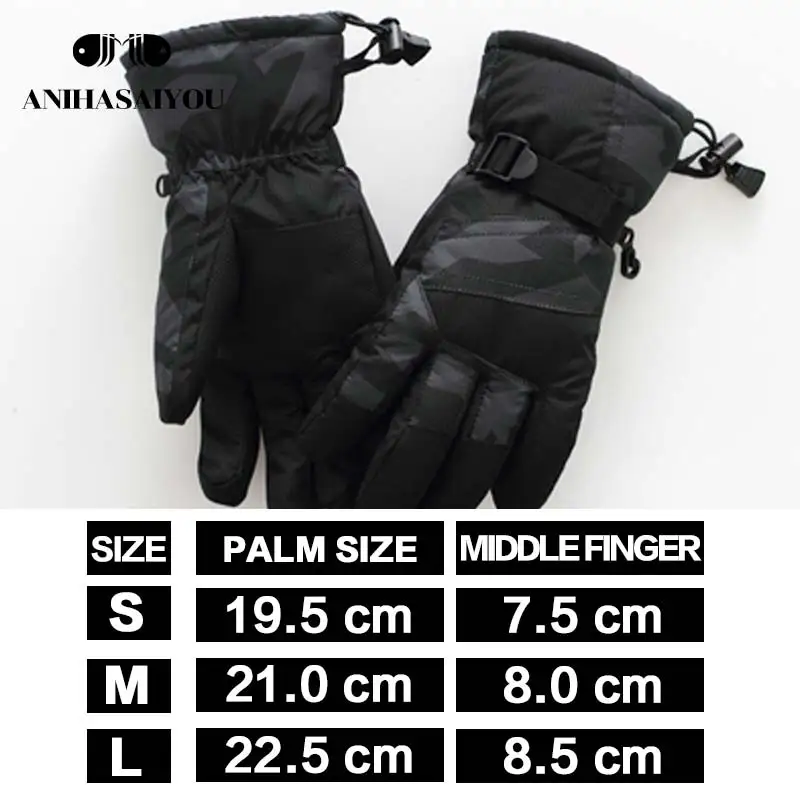 Уличные велосипедные перчатки женские лыжные пуховые хлопковые перчатки женские зимние толстые теплые женские зимние варежки водонепроницаемые и холодные - Цвет: Black