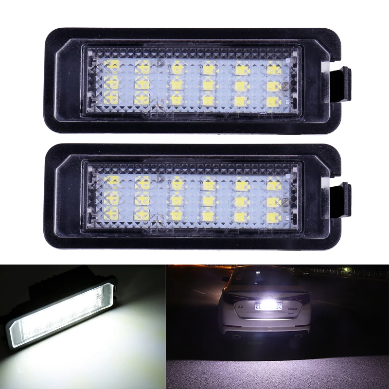 

2Pcs 18MD License Plate Light LED Number Error Free Kit For Volkswagen PASSAT 4D GOLF 4 NEW BEETLE 06 Car accessories