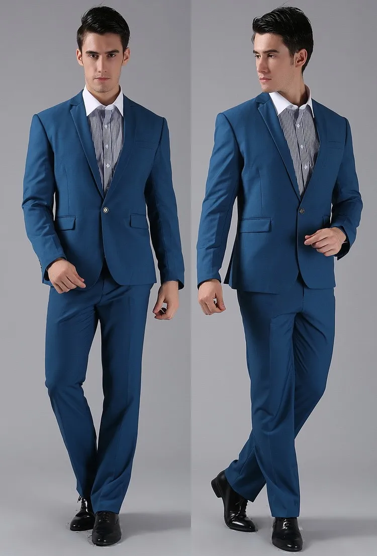 Brand New Men's Suits Royal Blue One Button Cashmere Blend
