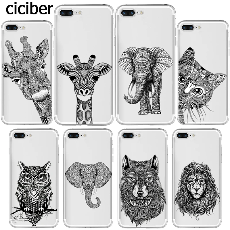 

ciciber Totem Animal Giraffe Phone Case for iphone 11 Pro XS Max X 5S SE Case for iphone XR 7 8 6 6S PLUS Cover Silicone Funda