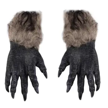 

New Year Gloves Gift Cosplay Halloween Werewolf Ghost Festival Hairy Beast Gloves Simulation Wolf Claw Gloves Drop Shipping 2020