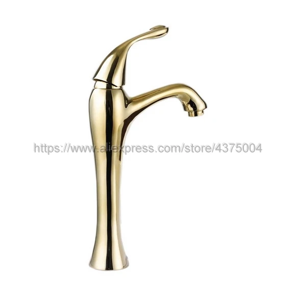 Bathroom Faucet Golden Basin Faucet Deck Mounted Single Handle Single Hole Hot And Cold Water Tap Ngf026