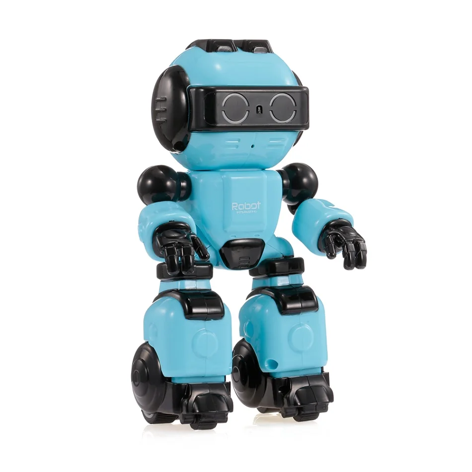 GOOLSKY CRAZON 1802, умный радиоуправляемый робот, светодиодный, многофункциональный, интеллектуальный, для раннего образования, Интерактивная радиоуправляемая игрушка, музыка, танец для детей, подарки - Цвет: Синий
