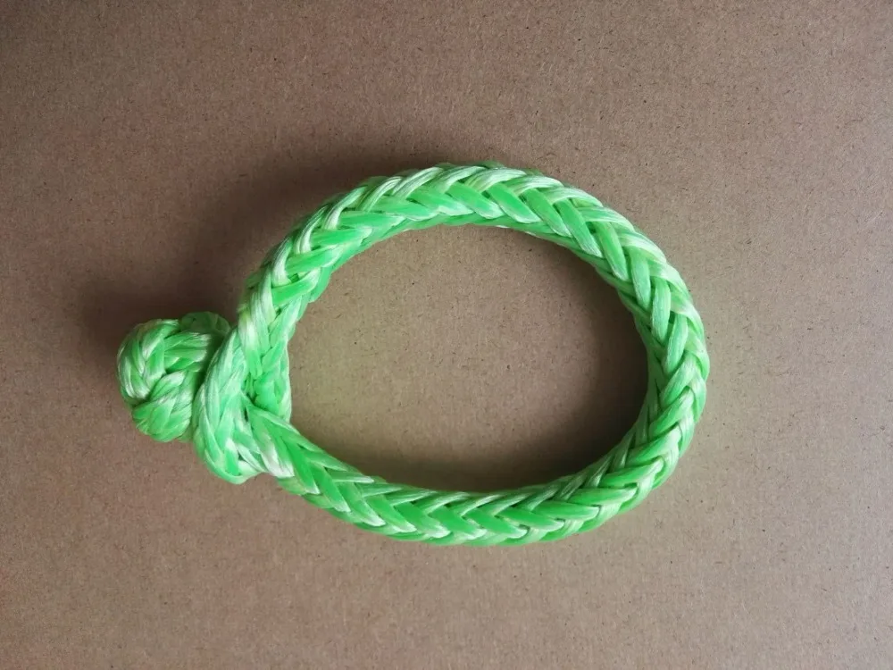 

Green 6mm*80mm Synthetic Rope Shackle,Soft Shackles for Yacht,UHMWPE Shackle Recovery Soft Grip