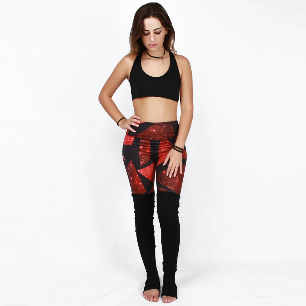 JIGERJOGER 2017 Fall Women's Yoga Pants workout leggings Dark RED top