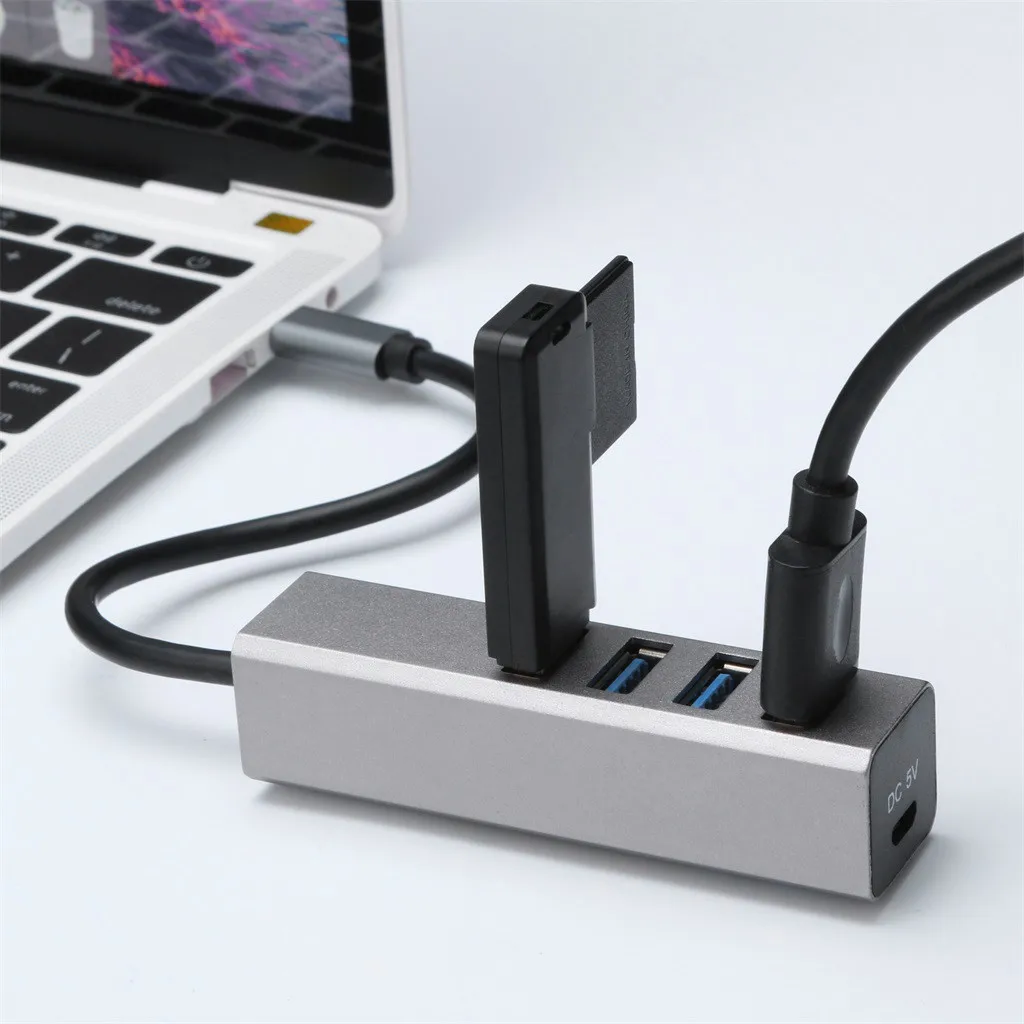 USB C Hub 4 порта USB 3,0 и type C порт SuperSpeed с поддержкой Micro USB функция горячей замены тонкий и легкий