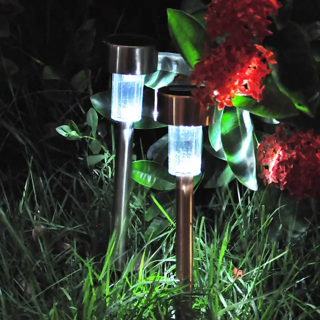 Us 7 68 Solar Pathway Lights Oak Leaf Steel Led For Outdoor Path Patio Yard Deck Driveway And Garden Lawn Lamp In Lamps