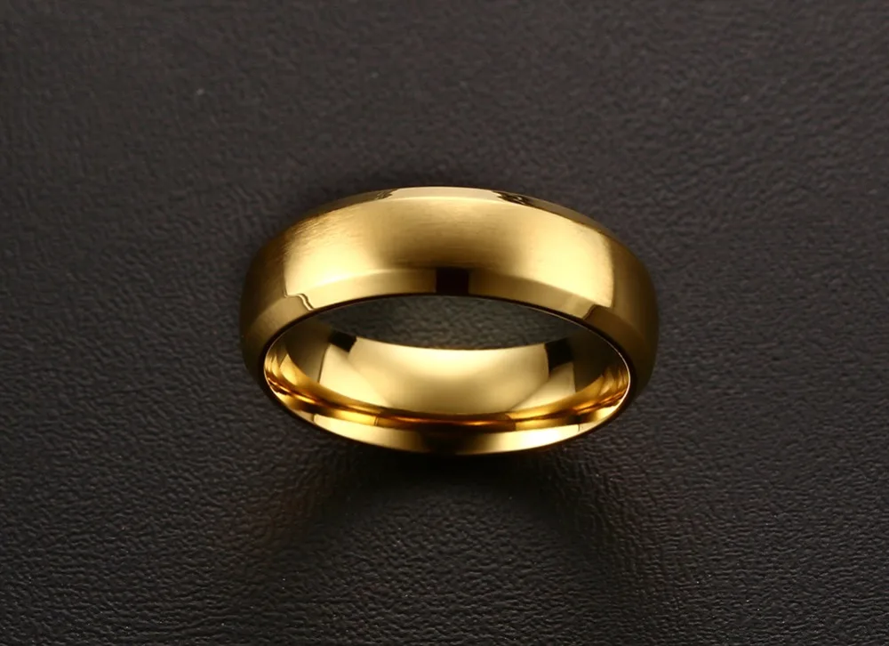Mens Rings 6MM Wedding Band Stainless Steel Ring Men Jewelry Engagement Ring Comfort Fit Beveled Edges Black Blue Gold-color Decoration Accessories anillos masculino 14