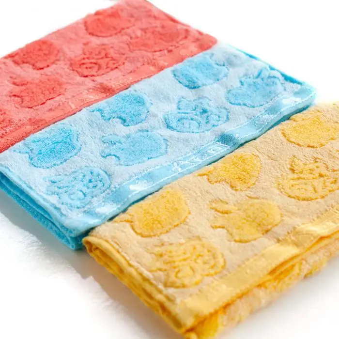 Бамбуковое волокно хлопок жаккардовые полотенца махровое полотенце носовой платок для новорожденных детей Кормление Купание лица мытье LB