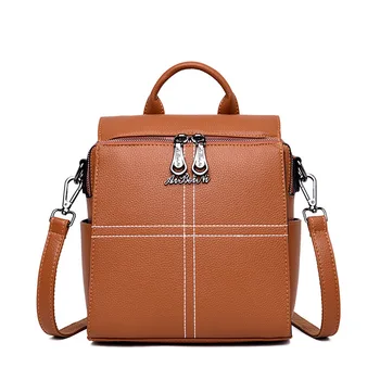 

Multifunctional Women's Backpacks Fashion Genuine Leather Shoulder Bags For Women Travel Tote Bag Students School Bag