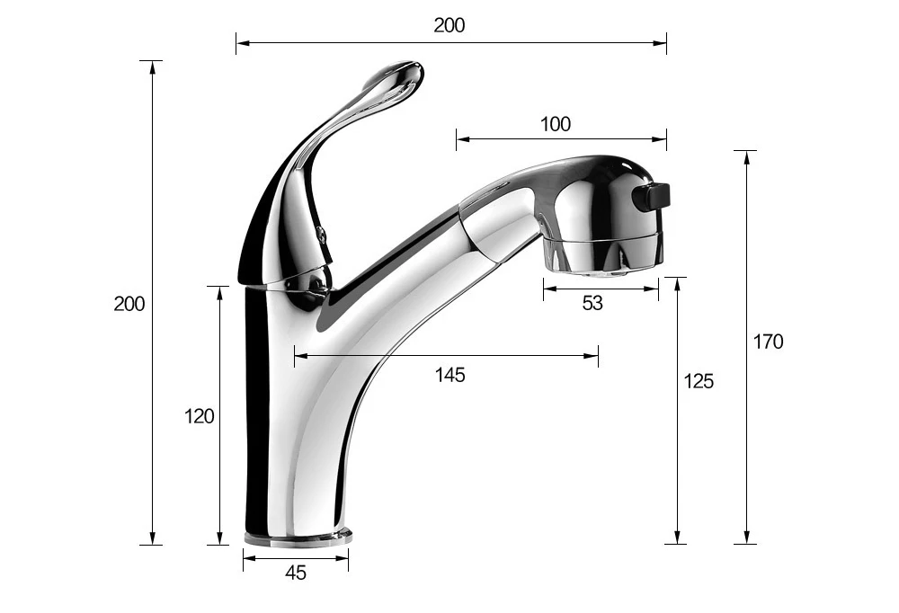 

Single Handle High Basin Faucet, Single Level Stainless Steel Basin Faucets with Pull Down Sprayer