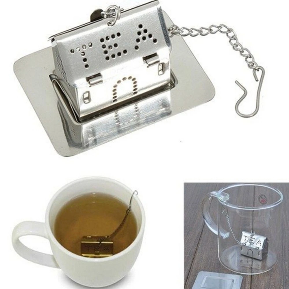 

Hot Tea Strainer Stainless Steel House Shaped Tealeaf Bag Locking Mesh Infuser YH-460984