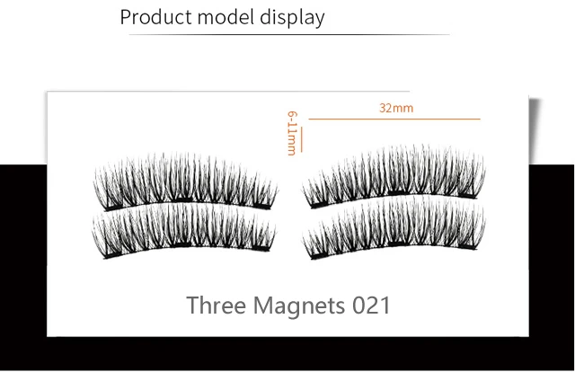Магнитные ресницы с 3 магнитами ручной работы 3D Магнитные ресницы натуральный накладные магнит для ресниц ресницы с подарочной коробкой для макияжа