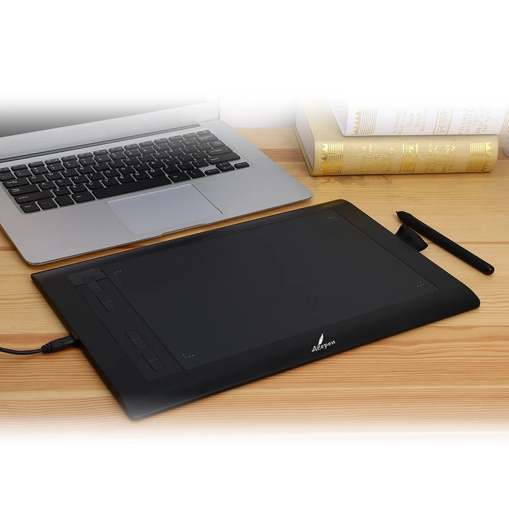 spesifikasi AP1060 10x6 inch Pintar Digital Grafis Gambar Tablet Pad Resolusi dengan 2048 Tingkat 5080LPI Pen untuk Lukisan Menulis PK M708