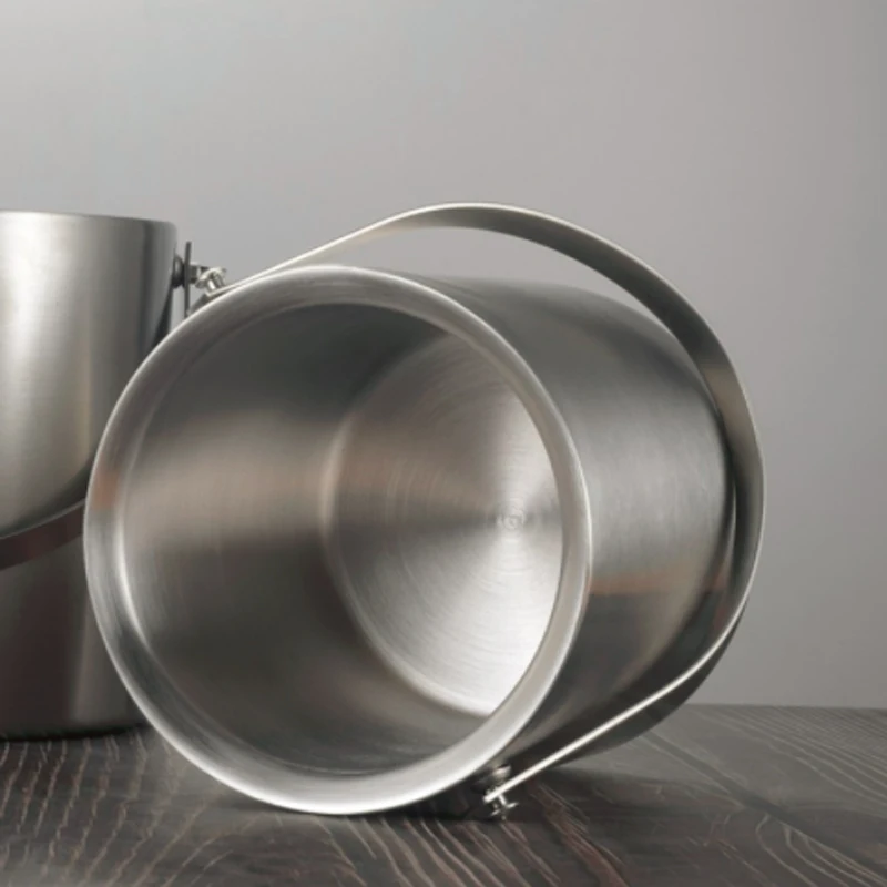 Large 2L/3L Insulated Double Walled Stainless Steel Ice Bucket With Lid For Party Bar KTV Ice Wine