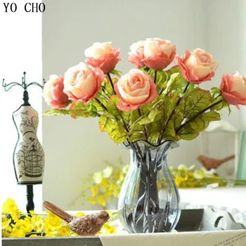 

High quality wedding decoration simulation rose flowers high-level European fake rose artificial peony flowers(10 pcs/lot)