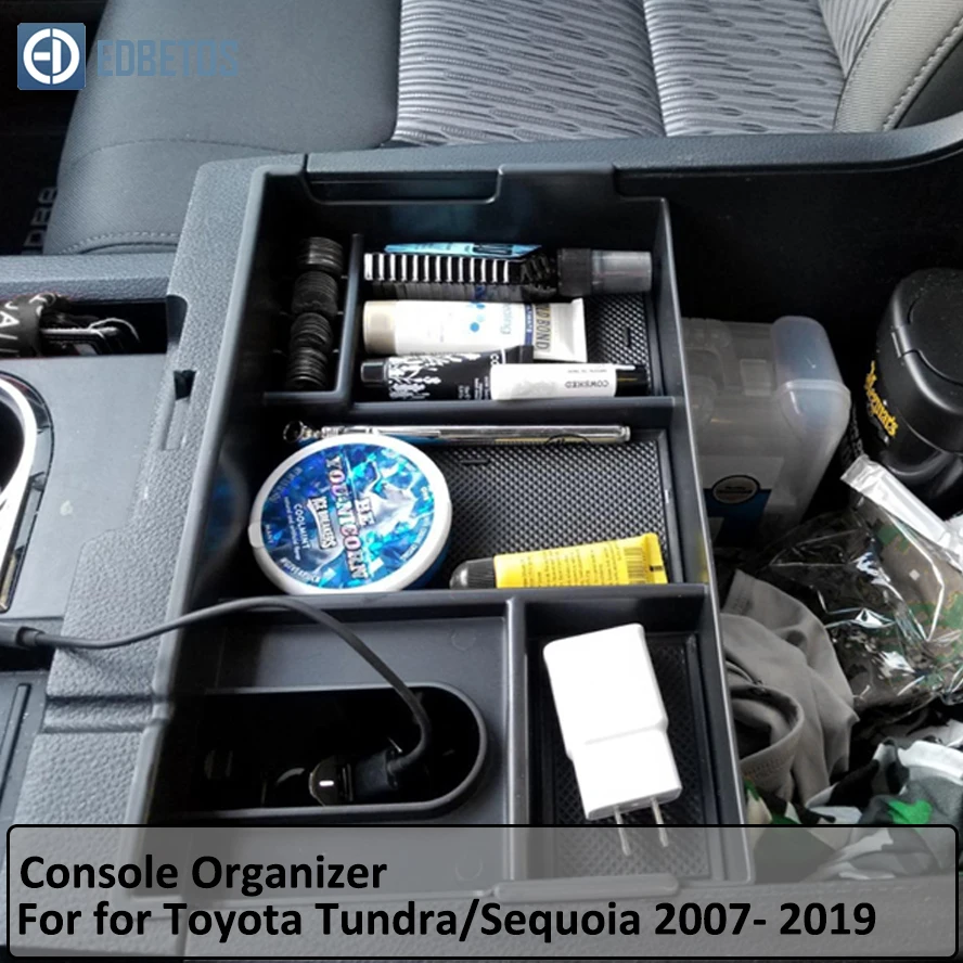 

Armrest Box Tray for Toyota Tundra 2007- 2018 2019 Car Center Glove Box for Toyota Sequoia 2008-2018 Console Bin Holder Case