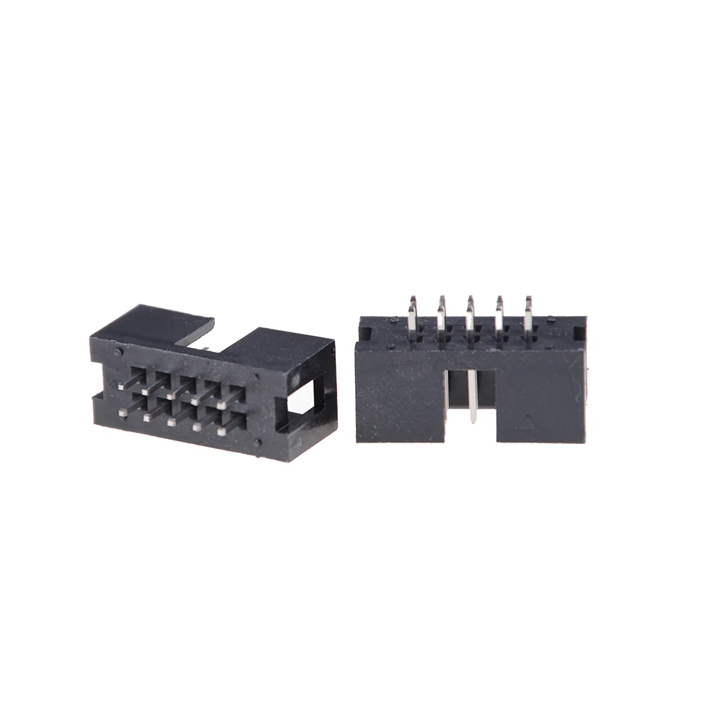 

10PCS/Lot DC3 6/8/10 Pin Double Row Pitch 2.54mm Double-spaced Straight Pin Male IDC Socket Box Header Connector