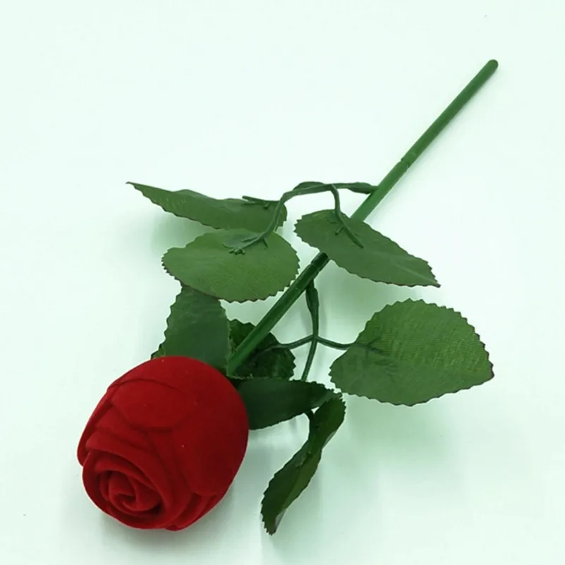 Красная Роза кольцо коробка Персонализированные бархатные Свадебные Оригинальные подарки коробка Мода на День Валентина, обручальное ювелирное изделие упаковка коробка 3 шт