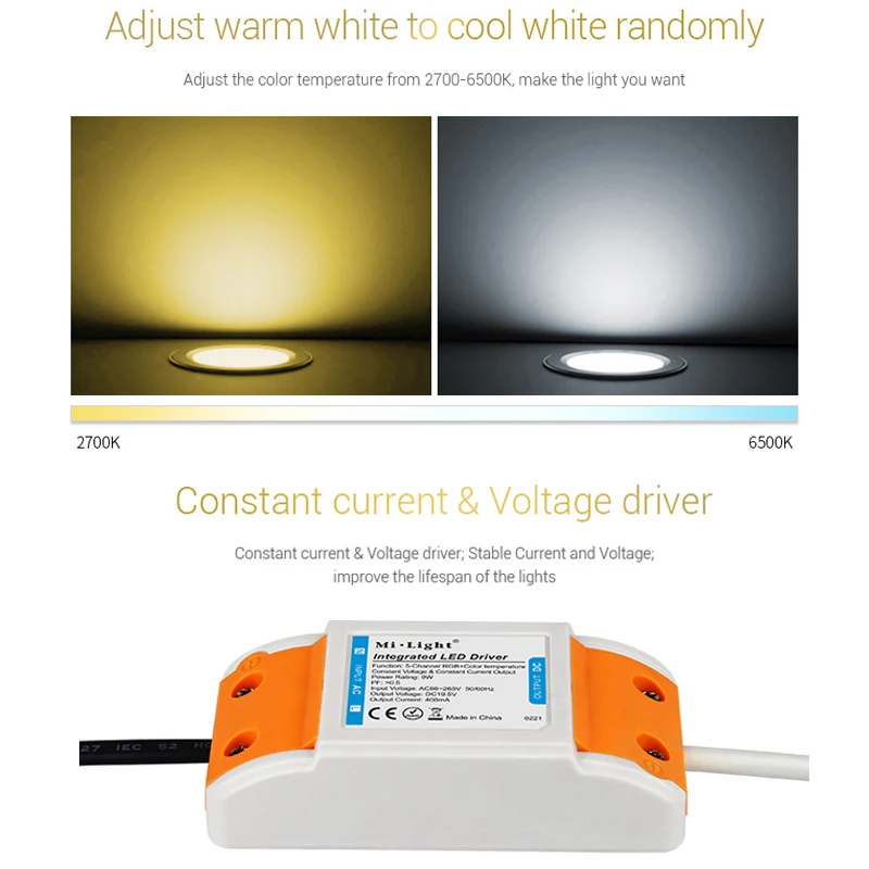 Новый MiBOXER Smart 9 Вт RGB + CCT Светодиодный точечный светильник AC220V встраиваемый