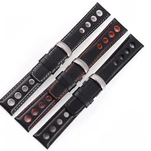 20 мм черные гладкие мягкие натуральные кожаные браслеты для часов Ремешок Depolyment застежка для бренда