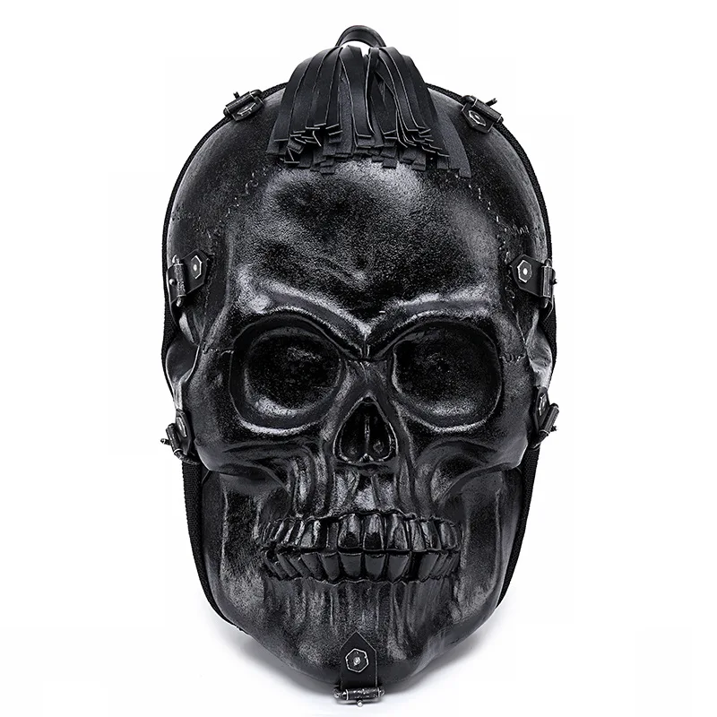 

2018 3D Emboss Spatial Fire Skull Leather Backpack for Teenage Girls Travel Laptop Bagpack Women Men Shoulder Mochila Feminina