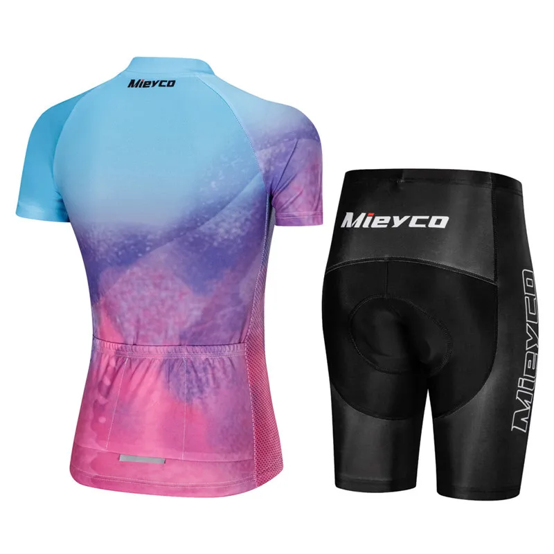 الصيف النساء الدراجات جيرسي مجموعة Mountian الدراجة الملابس سباق الدراجات الملابس روبا Ciclismo الفتيات دورة مجموعة مريلة سراويل قصيرة
