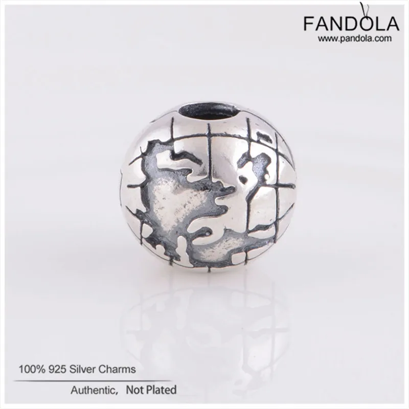 

925 Sterling Silver Bead Globe Clip Charm Beads Fits DIY Bracelets Making Charms Silver 925 Original Jewelry Making perles