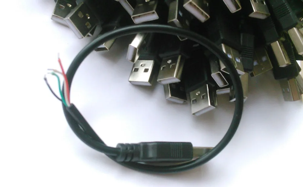 

50PCS 2.0 USB EXTENSION CABLE USB Male plug Cable Soldering Length 30CM