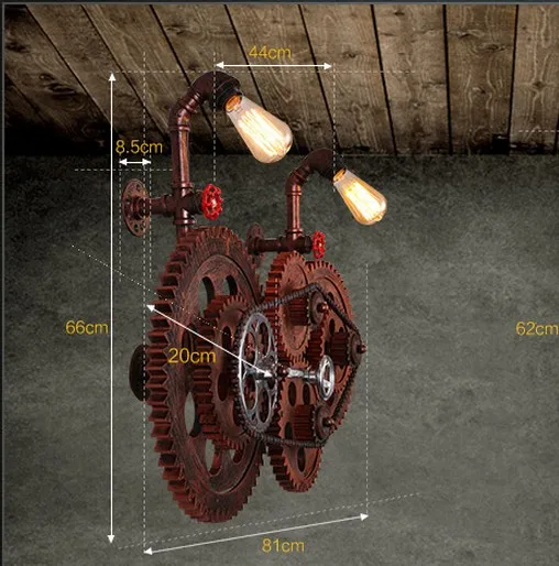Промышленный винтажный настенный светильник в стиле лофт для домашнего декора, антикварная лампа для водопровода, прикроватный настенный светильник Edison Lampara Pared