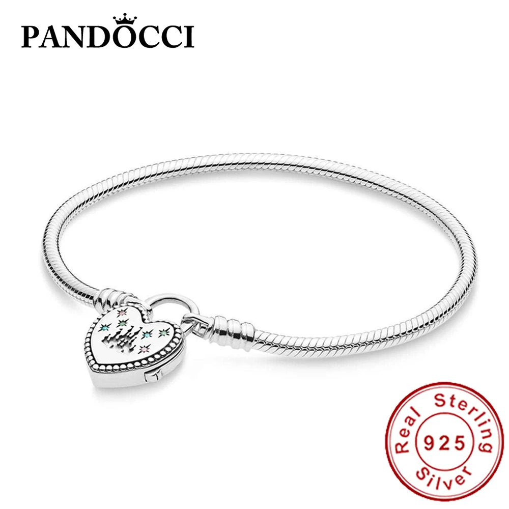

PANDOCCI 100% 925 Sterling Silver New 597993PCZMX Fantasyland Castle Heart Bracelet Limited Edition Exclusively Sold Factory Who