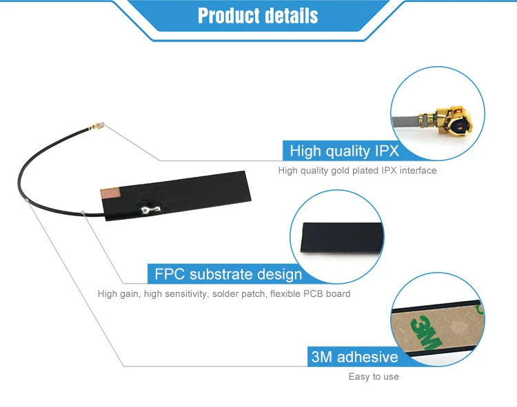 2 шт./лот Wifi антенна TX915-FPC-4510 915 МГц 868 МГц 2.0dBi усиление PCB всенаправленная телевизионная антенна внешняя антенна