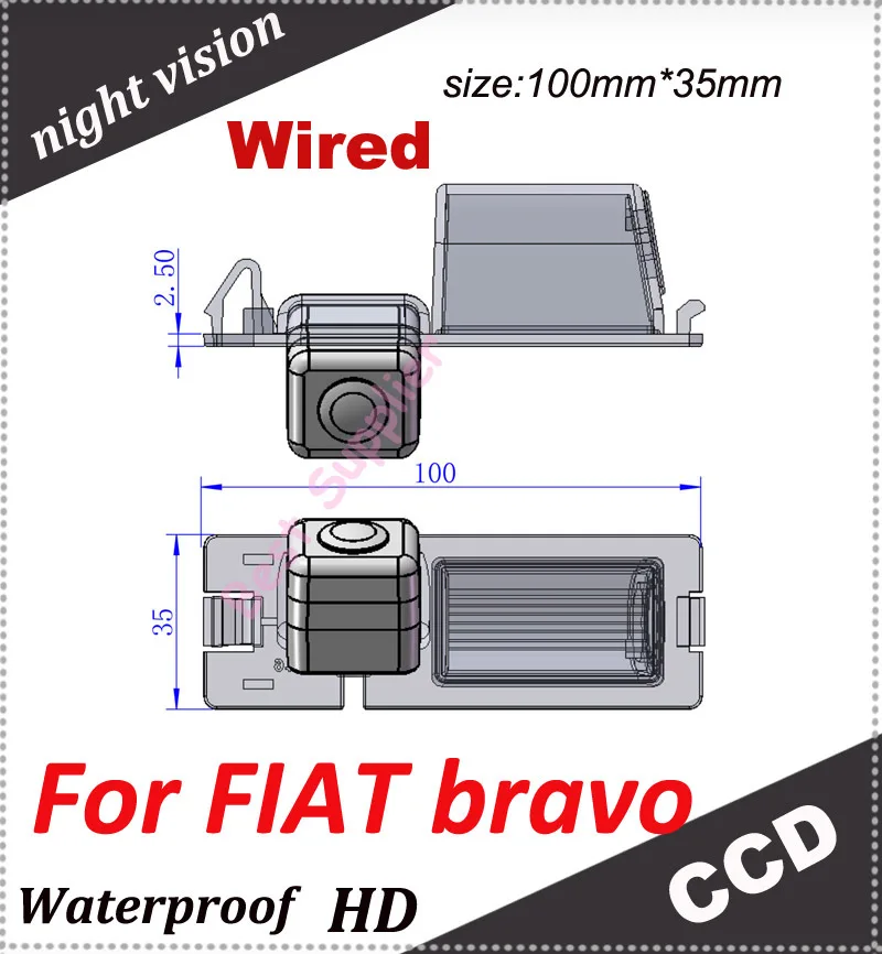 

Pixel 728*582 backup camera waterproof 170 degree Car parking Camera for FIAT bravo 1090K CCD 1/3"